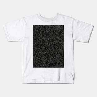 Black and White Ink Pen Lines Soap Bubbles Pattern Kids T-Shirt